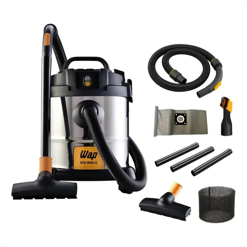 Aspirador de Pó e Água WAP GTW Inox 12 1400 W 12 L com Bocal de Sopro 127V