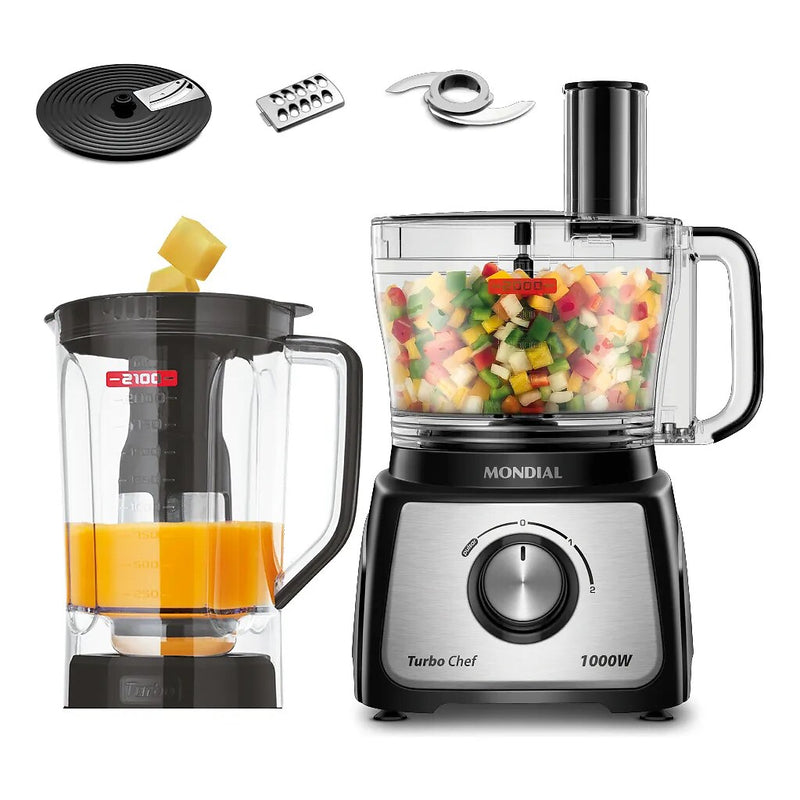 Multiprocessador Mondial Turbo Chef 5 em 1 1000 W MPN-01-R 127V